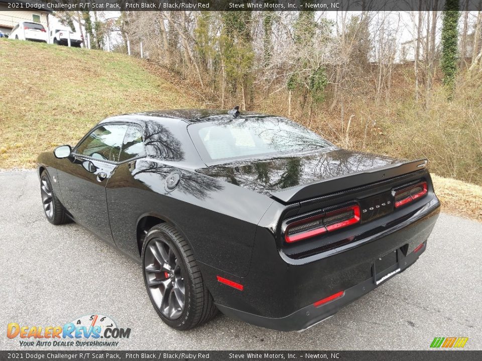 2021 Dodge Challenger R/T Scat Pack Pitch Black / Black/Ruby Red Photo #8