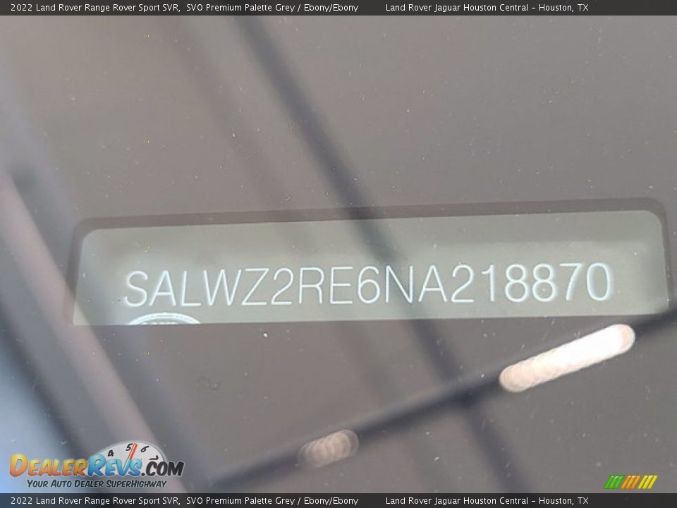 2022 Land Rover Range Rover Sport SVR SVO Premium Palette Grey / Ebony/Ebony Photo #32