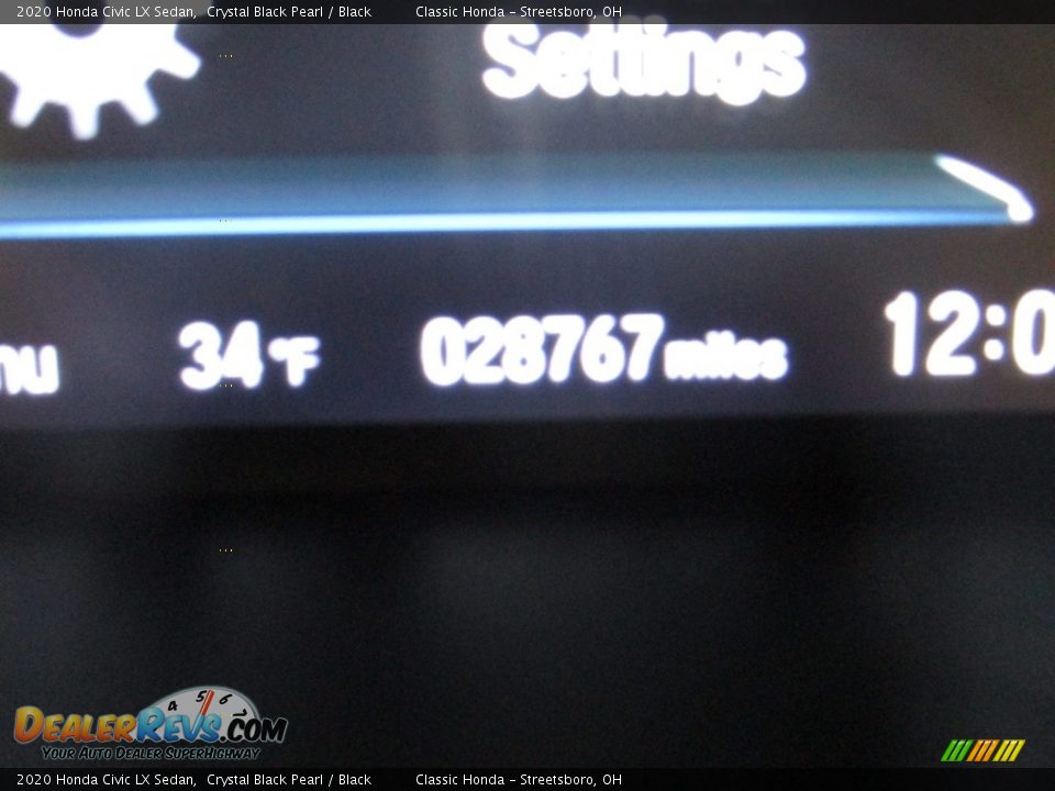 2020 Honda Civic LX Sedan Crystal Black Pearl / Black Photo #31