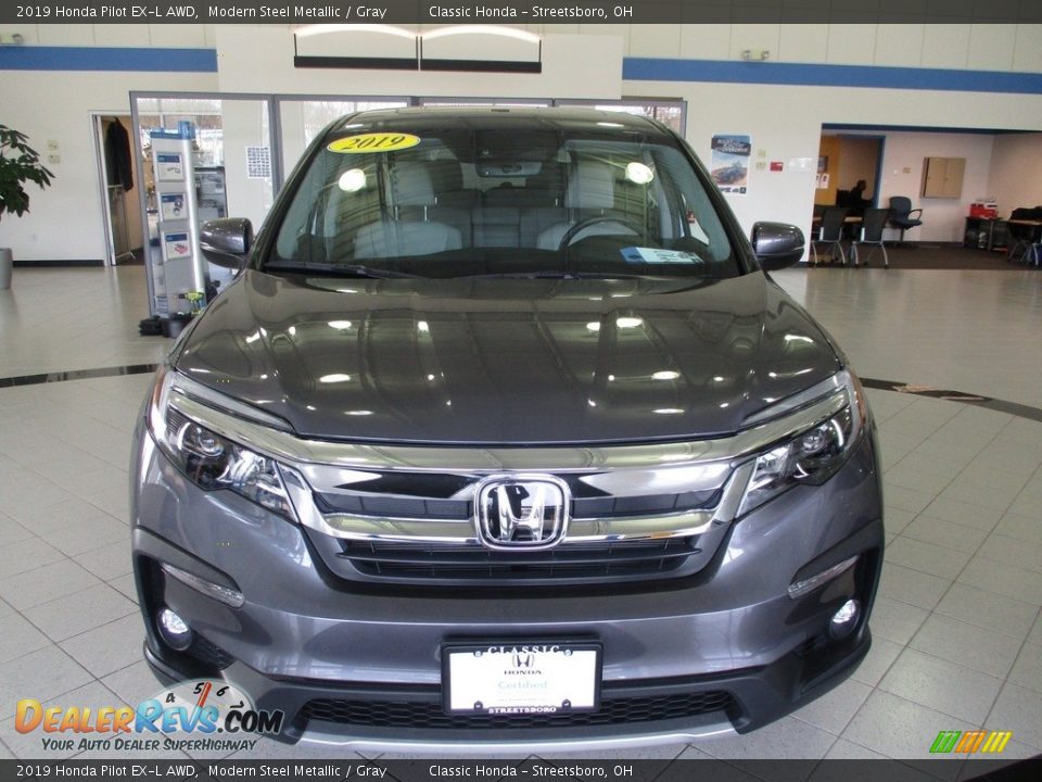 2019 Honda Pilot EX-L AWD Modern Steel Metallic / Gray Photo #2