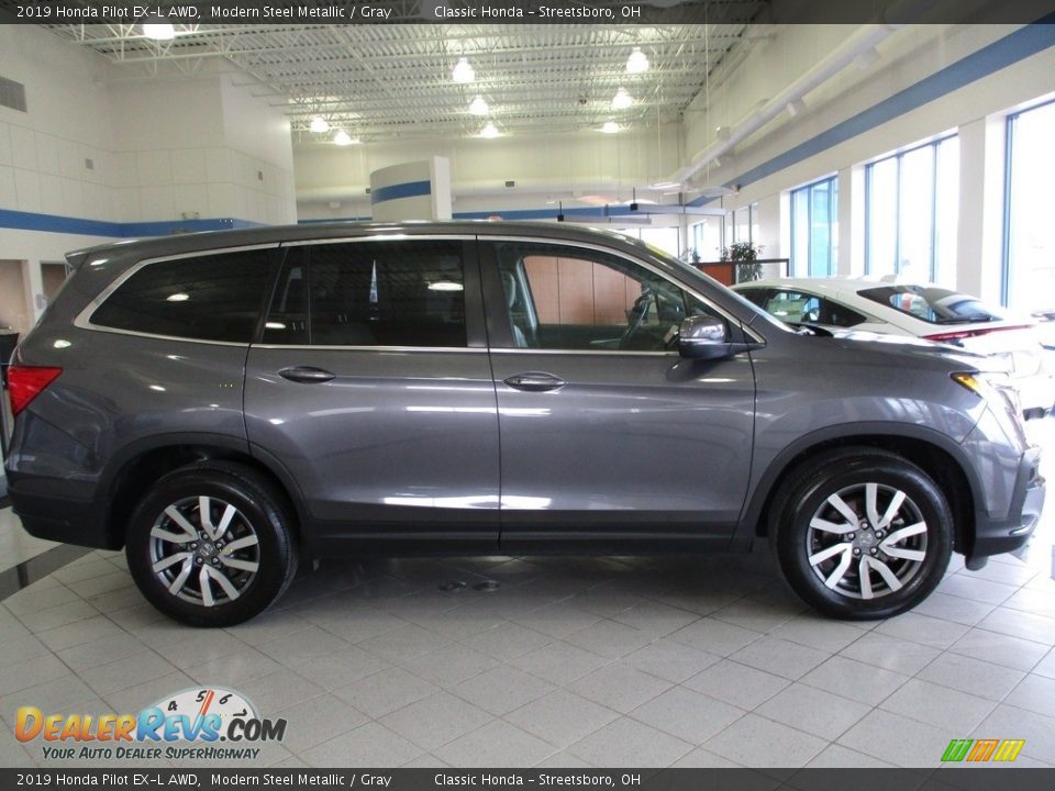 2019 Honda Pilot EX-L AWD Modern Steel Metallic / Gray Photo #4