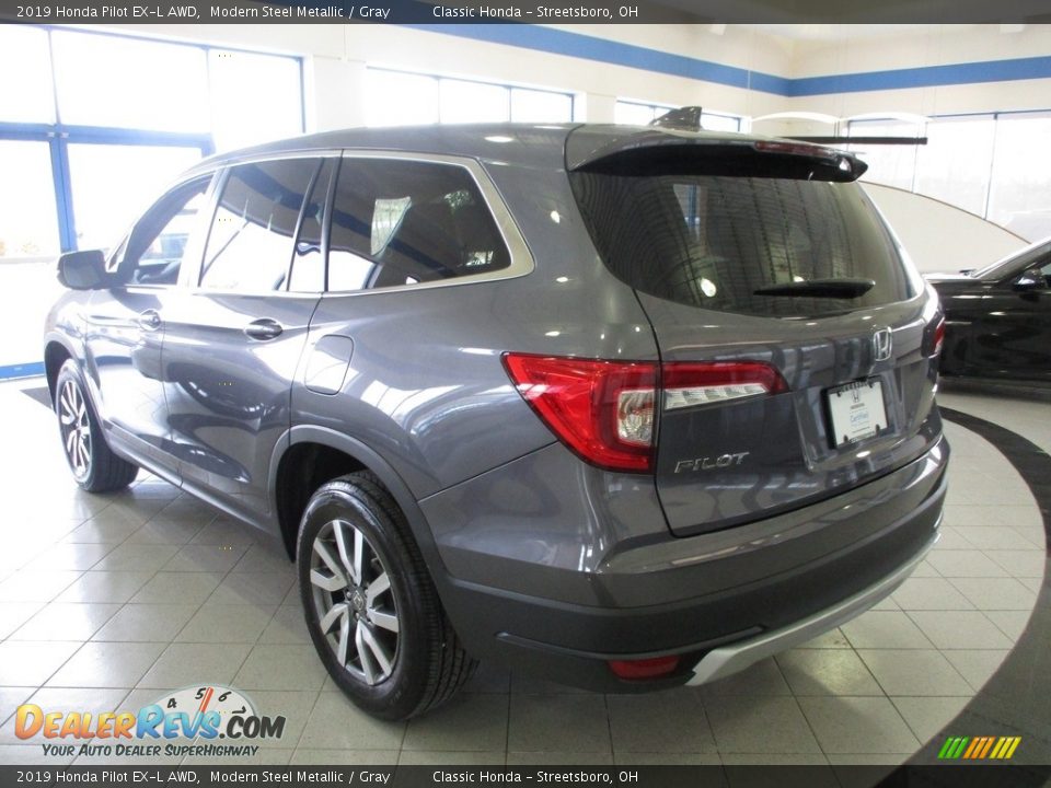 2019 Honda Pilot EX-L AWD Modern Steel Metallic / Gray Photo #9