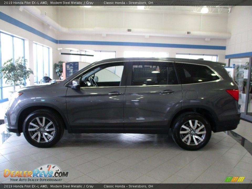 2019 Honda Pilot EX-L AWD Modern Steel Metallic / Gray Photo #10