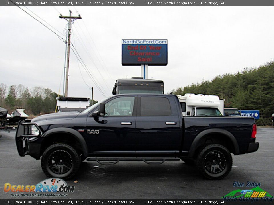 2017 Ram 1500 Big Horn Crew Cab 4x4 True Blue Pearl / Black/Diesel Gray Photo #2