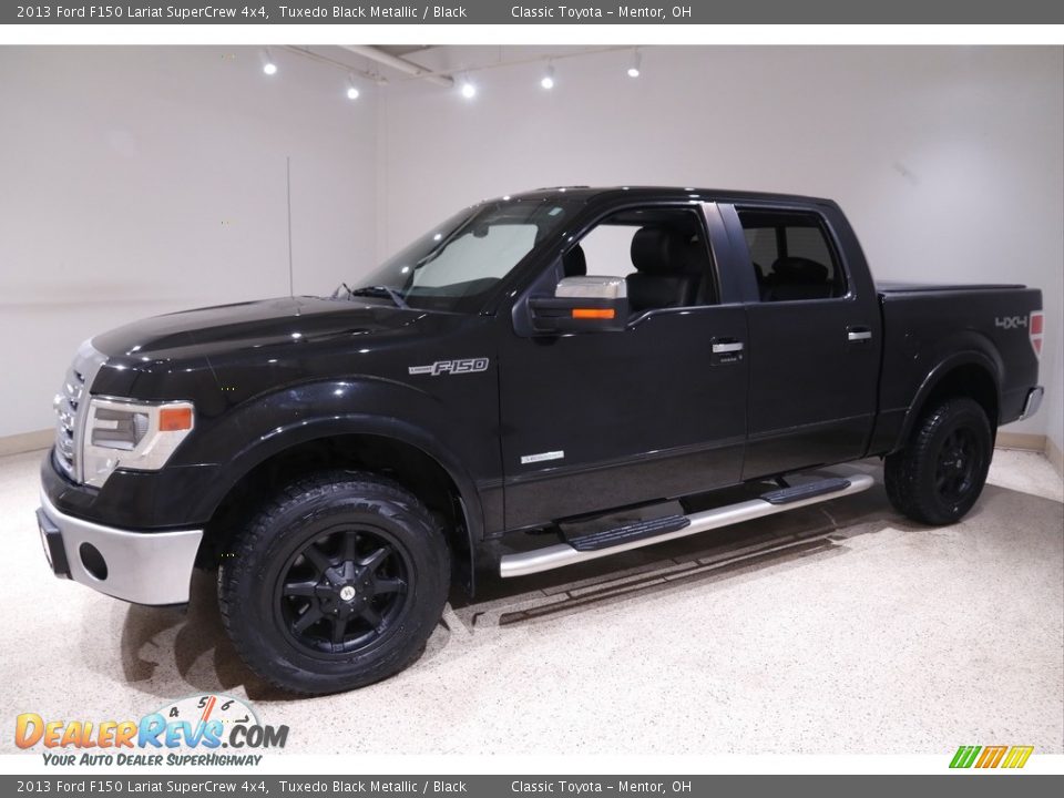 2013 Ford F150 Lariat SuperCrew 4x4 Tuxedo Black Metallic / Black Photo #3