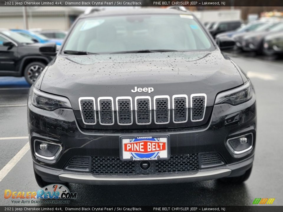 2021 Jeep Cherokee Limited 4x4 Diamond Black Crystal Pearl / Ski Gray/Black Photo #2