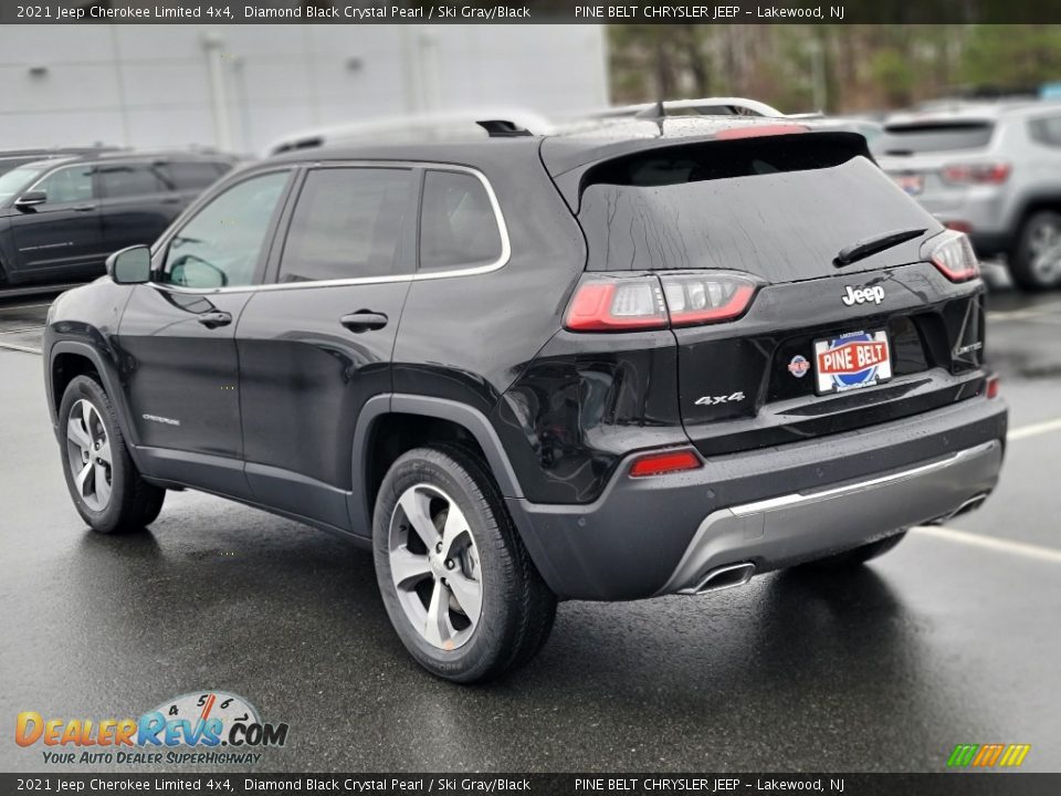 2021 Jeep Cherokee Limited 4x4 Diamond Black Crystal Pearl / Ski Gray/Black Photo #4