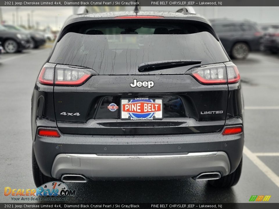 2021 Jeep Cherokee Limited 4x4 Diamond Black Crystal Pearl / Ski Gray/Black Photo #5