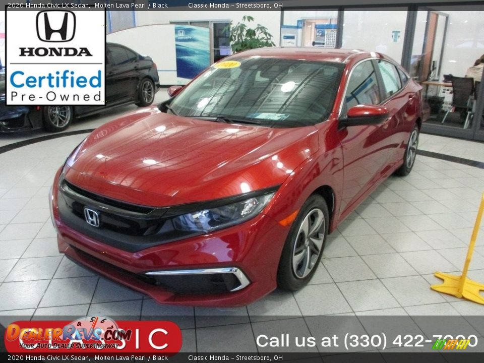 2020 Honda Civic LX Sedan Molten Lava Pearl / Black Photo #1