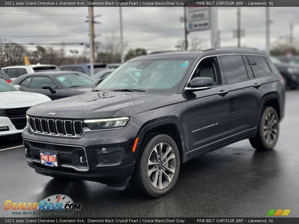 2021 Jeep Grand Cherokee L Overland 4x4 Diamond Black Crystal Pearl / Global Black/Steel Gray Photo #1