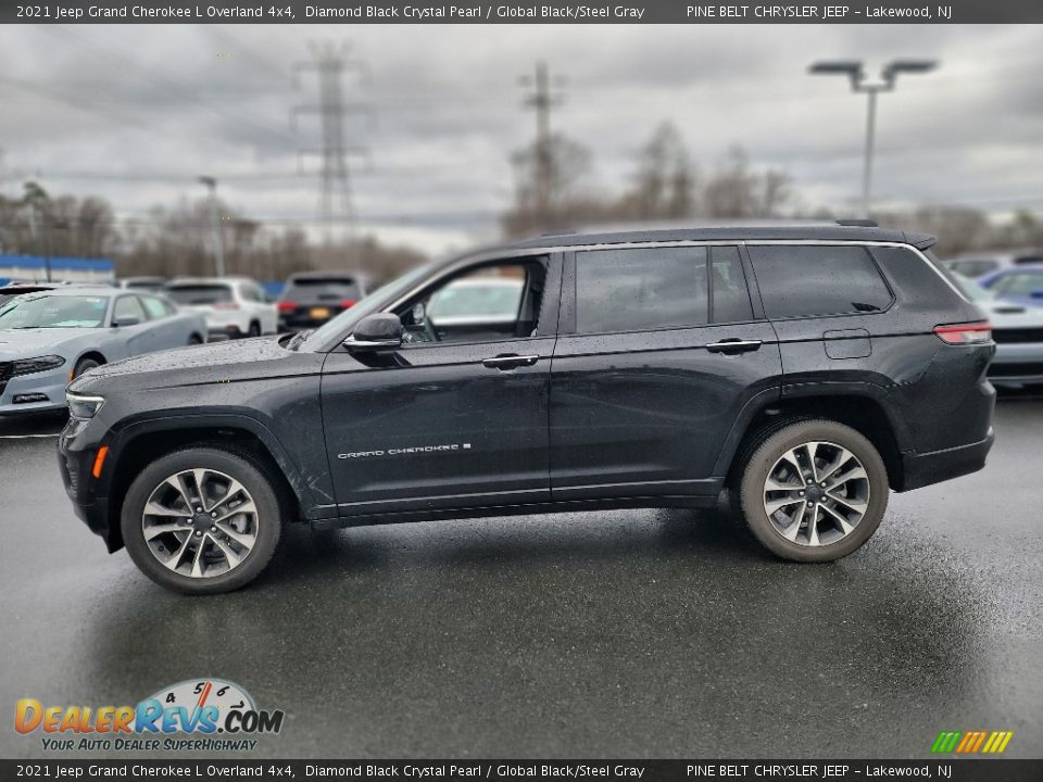 2021 Jeep Grand Cherokee L Overland 4x4 Diamond Black Crystal Pearl / Global Black/Steel Gray Photo #3