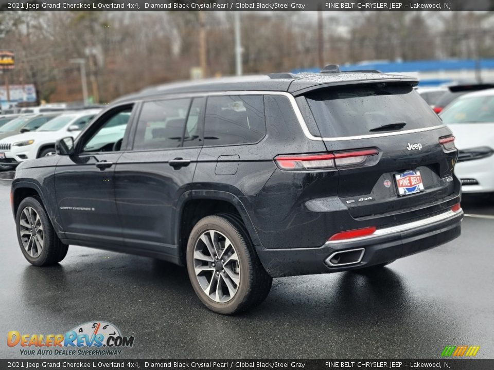 2021 Jeep Grand Cherokee L Overland 4x4 Diamond Black Crystal Pearl / Global Black/Steel Gray Photo #4