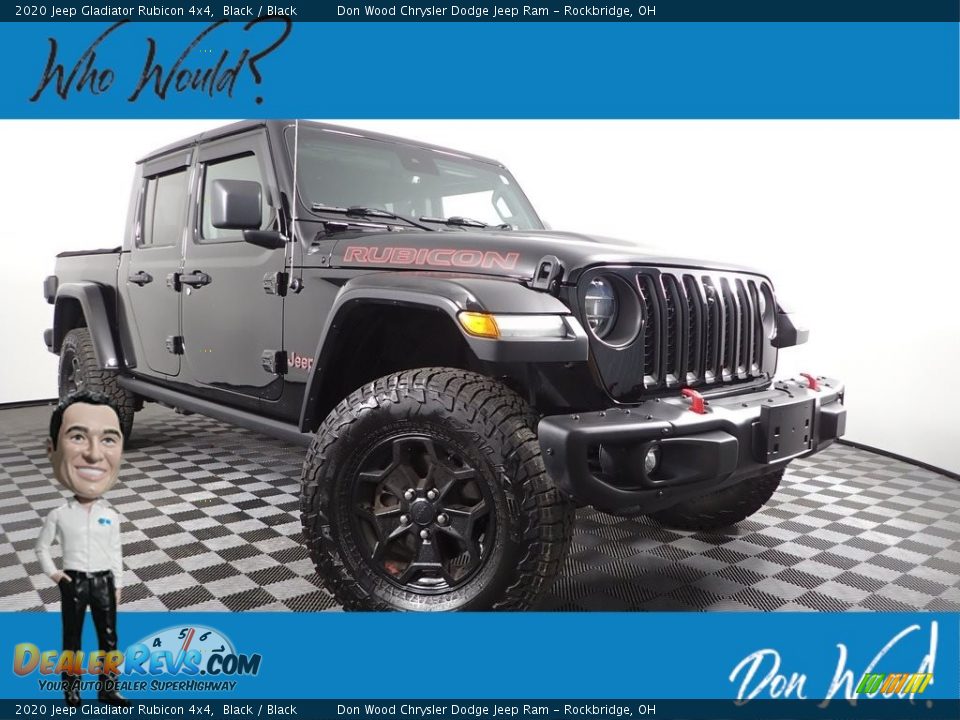 2020 Jeep Gladiator Rubicon 4x4 Black / Black Photo #1