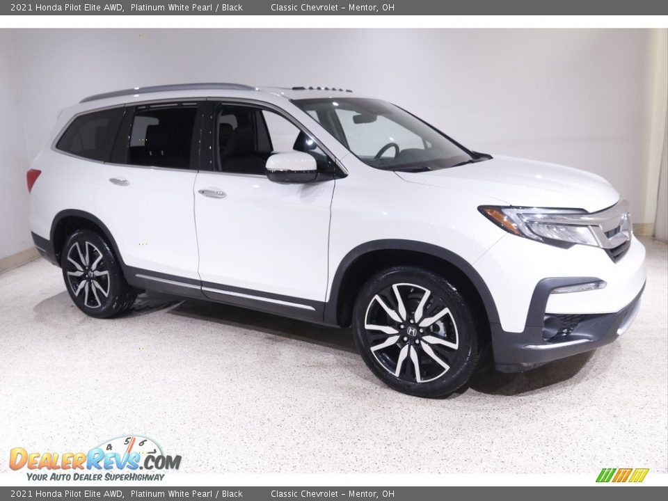 2021 Honda Pilot Elite AWD Platinum White Pearl / Black Photo #1