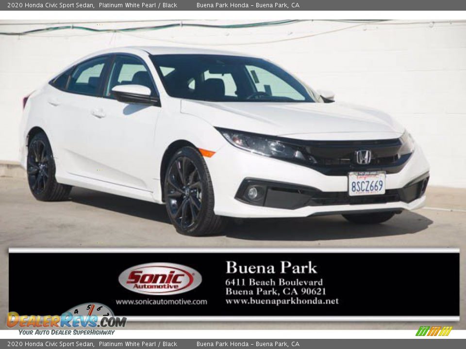 2020 Honda Civic Sport Sedan Platinum White Pearl / Black Photo #1