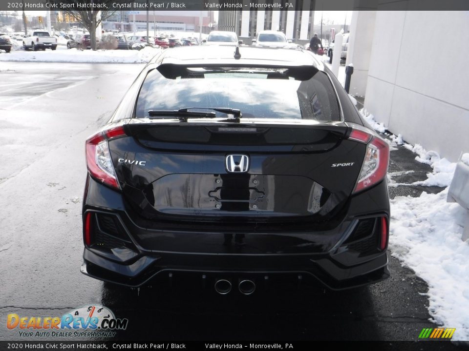 2020 Honda Civic Sport Hatchback Crystal Black Pearl / Black Photo #7