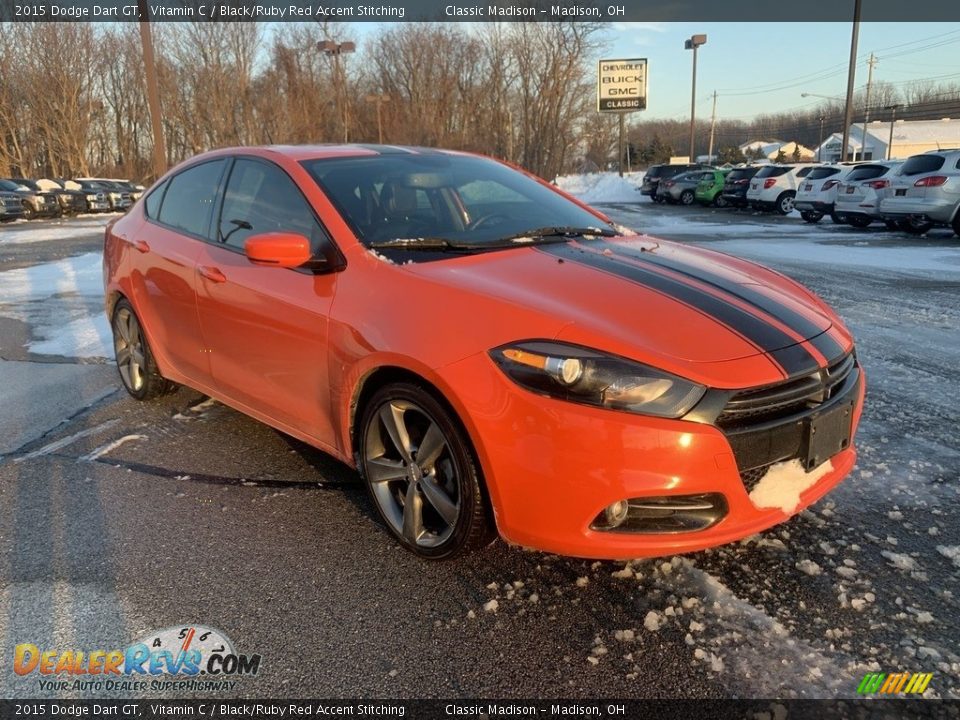 2015 Dodge Dart GT Vitamin C / Black/Ruby Red Accent Stitching Photo #1