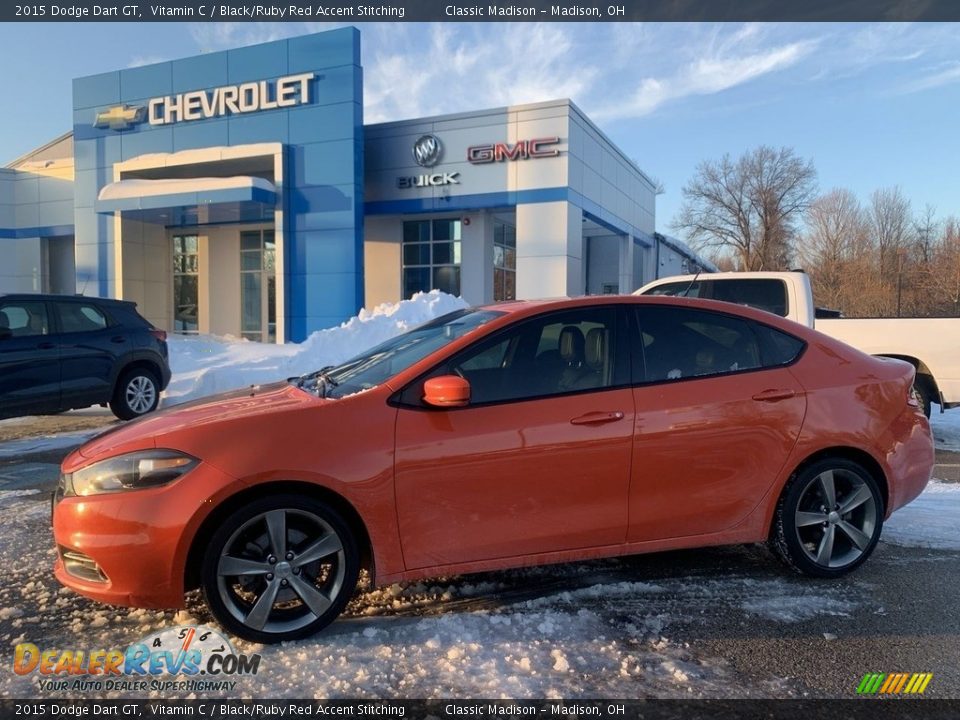 2015 Dodge Dart GT Vitamin C / Black/Ruby Red Accent Stitching Photo #3