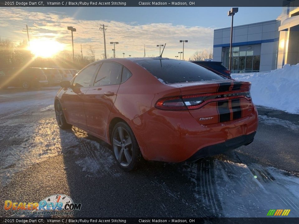 2015 Dodge Dart GT Vitamin C / Black/Ruby Red Accent Stitching Photo #5