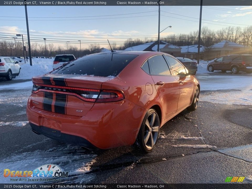 2015 Dodge Dart GT Vitamin C / Black/Ruby Red Accent Stitching Photo #6