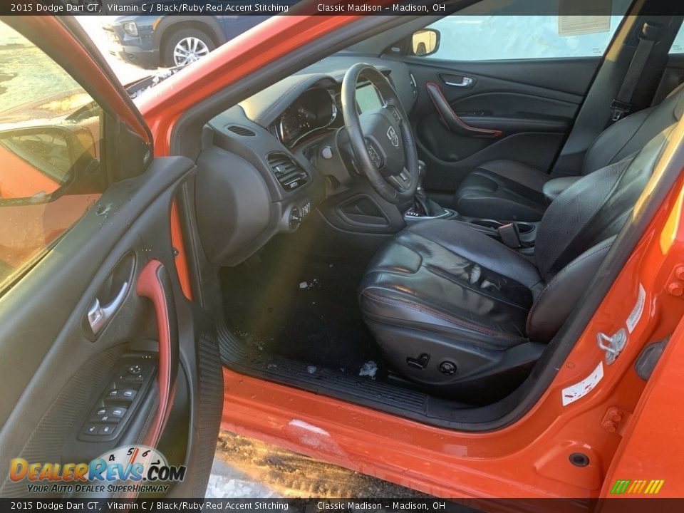 2015 Dodge Dart GT Vitamin C / Black/Ruby Red Accent Stitching Photo #8