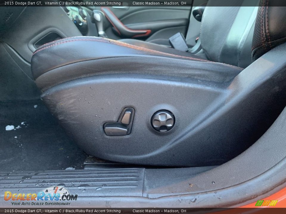 2015 Dodge Dart GT Vitamin C / Black/Ruby Red Accent Stitching Photo #9