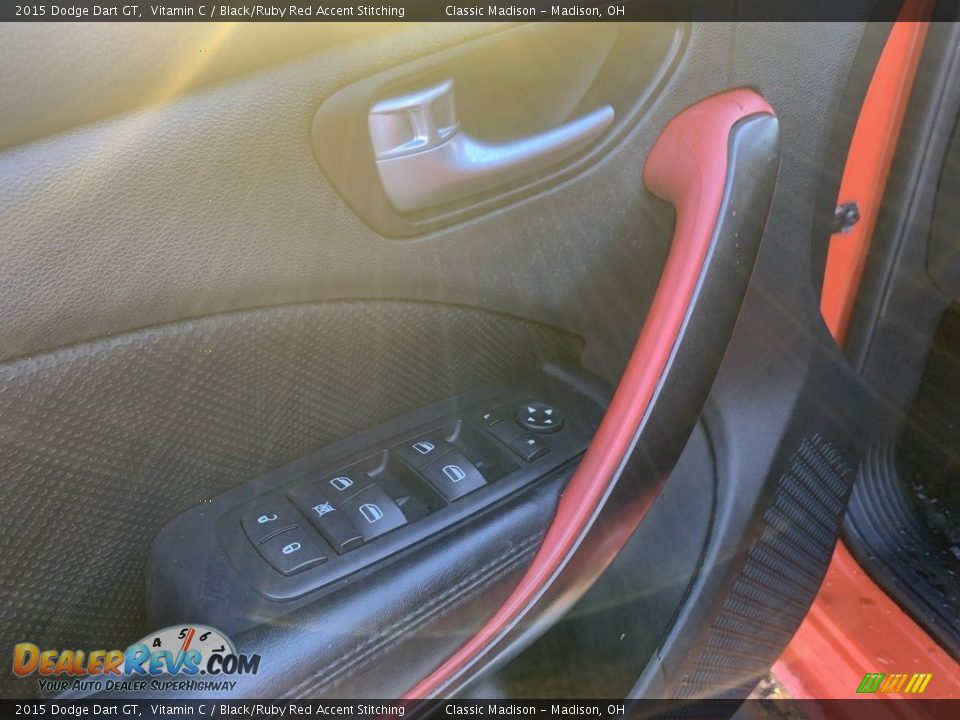 2015 Dodge Dart GT Vitamin C / Black/Ruby Red Accent Stitching Photo #10