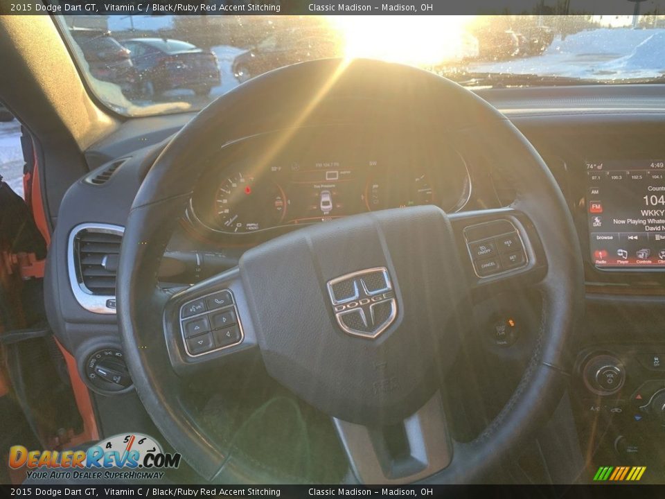 2015 Dodge Dart GT Vitamin C / Black/Ruby Red Accent Stitching Photo #11