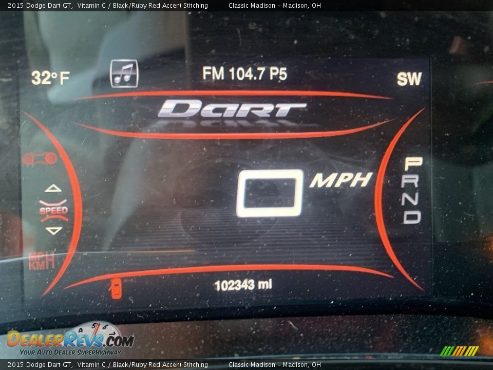 2015 Dodge Dart GT Vitamin C / Black/Ruby Red Accent Stitching Photo #12