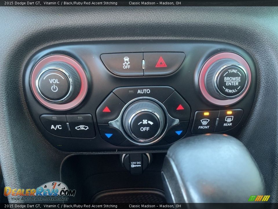 2015 Dodge Dart GT Vitamin C / Black/Ruby Red Accent Stitching Photo #15