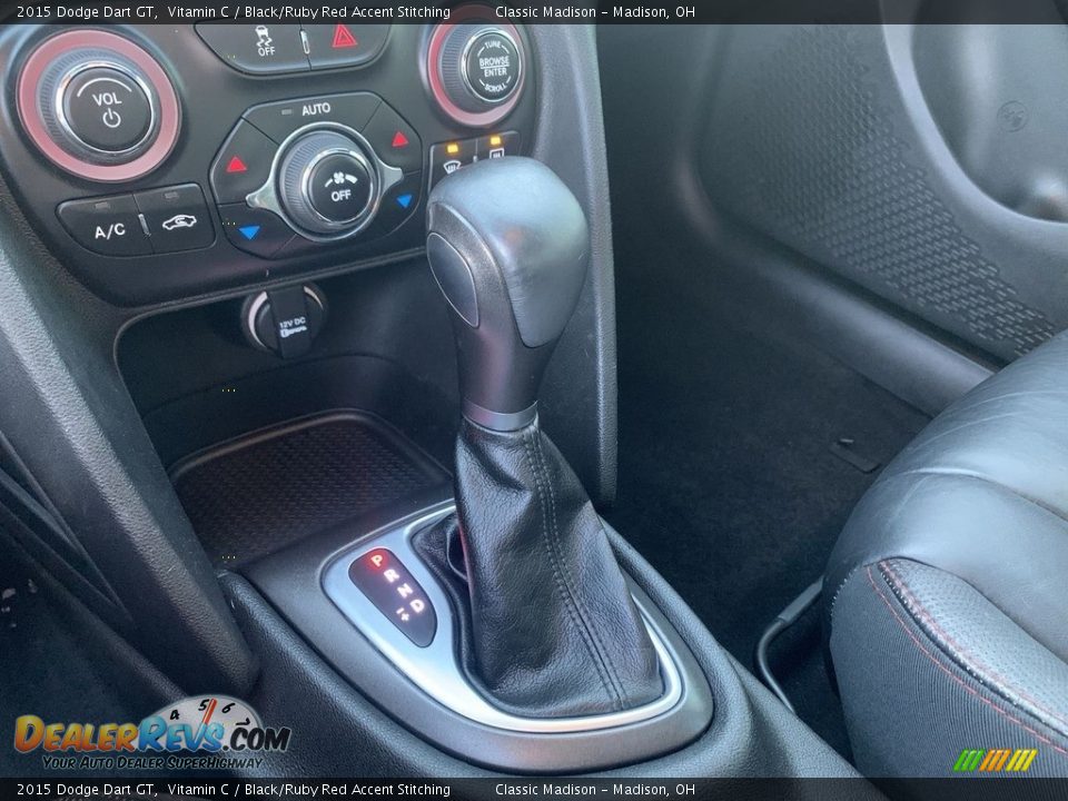 2015 Dodge Dart GT Vitamin C / Black/Ruby Red Accent Stitching Photo #16