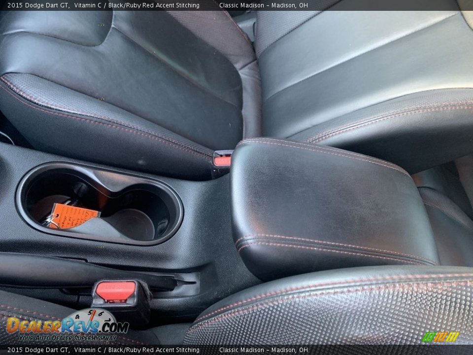 2015 Dodge Dart GT Vitamin C / Black/Ruby Red Accent Stitching Photo #17