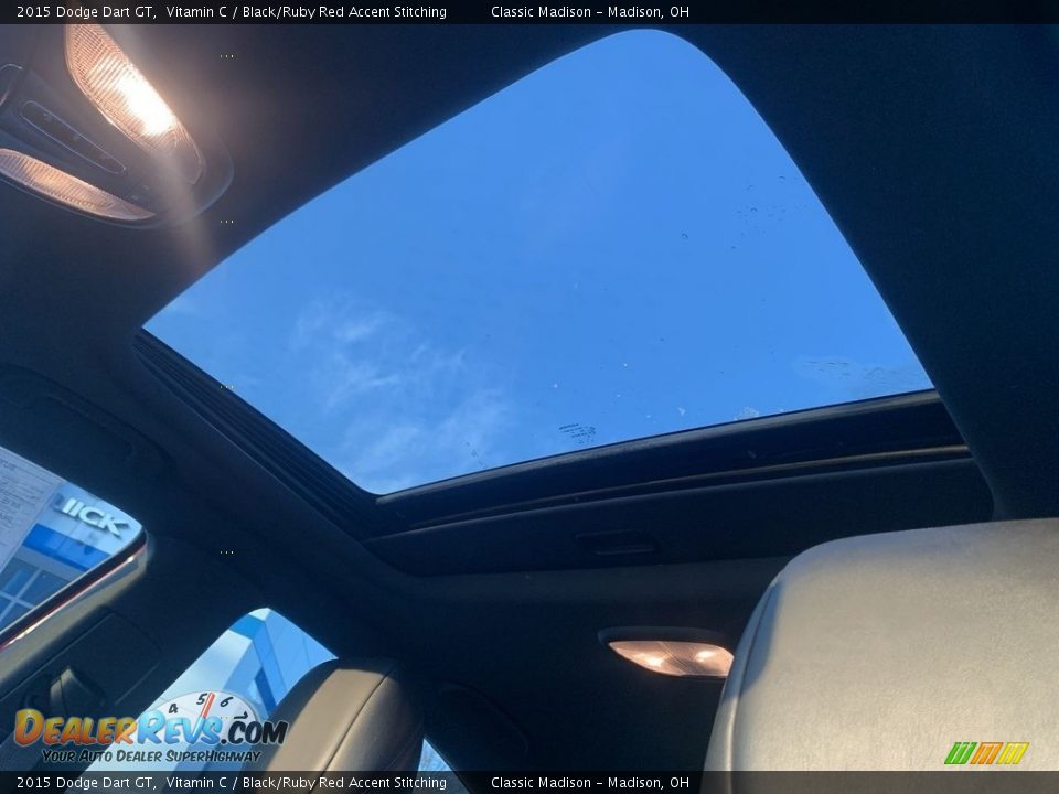 2015 Dodge Dart GT Vitamin C / Black/Ruby Red Accent Stitching Photo #18