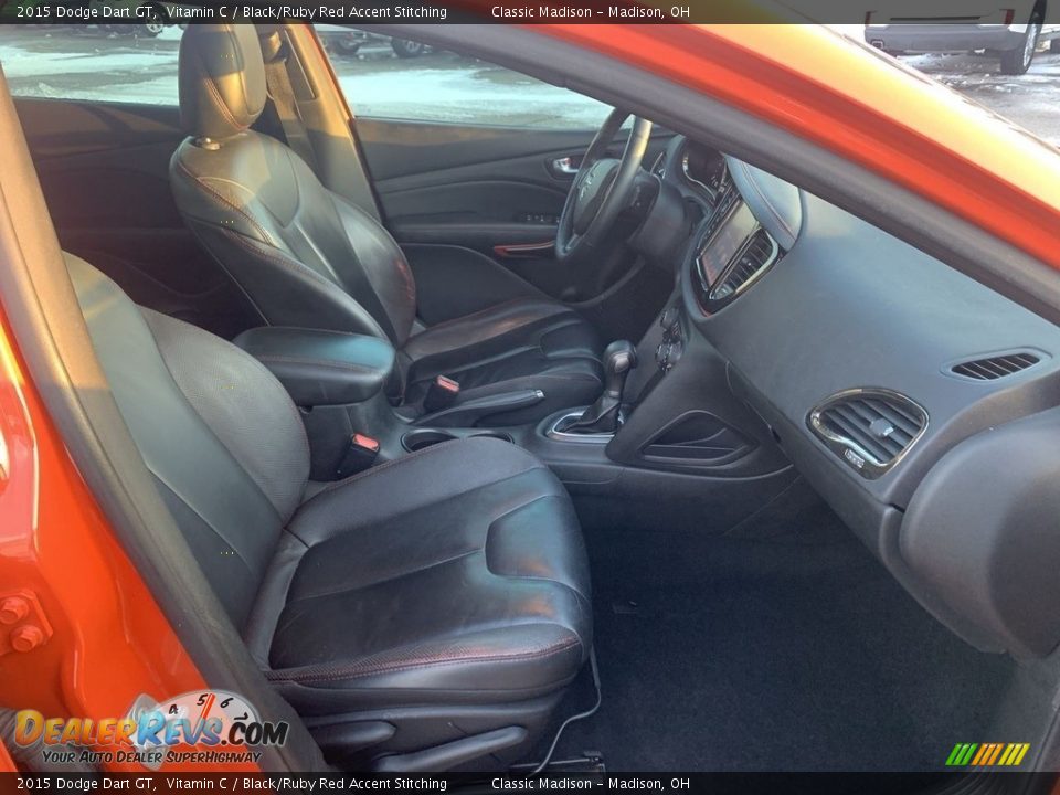 2015 Dodge Dart GT Vitamin C / Black/Ruby Red Accent Stitching Photo #21