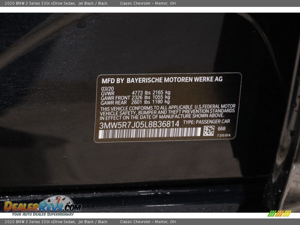 2020 BMW 3 Series 330i xDrive Sedan Jet Black / Black Photo #23