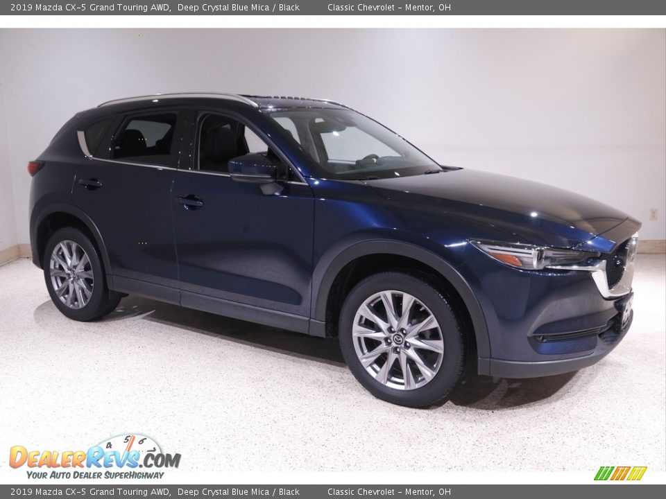 2019 Mazda CX-5 Grand Touring AWD Deep Crystal Blue Mica / Black Photo #1