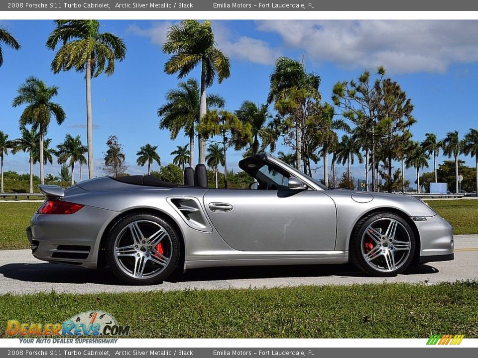 Arctic Silver Metallic 2008 Porsche 911 Turbo Cabriolet Photo #2