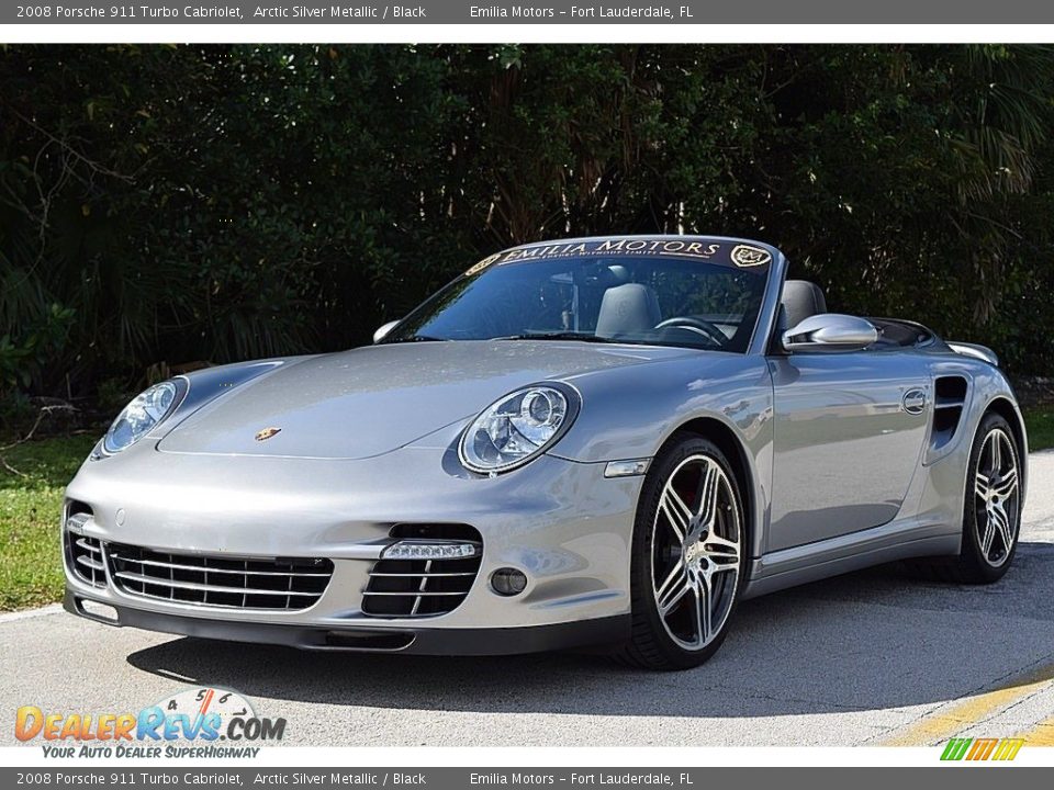 2008 Porsche 911 Turbo Cabriolet Arctic Silver Metallic / Black Photo #3