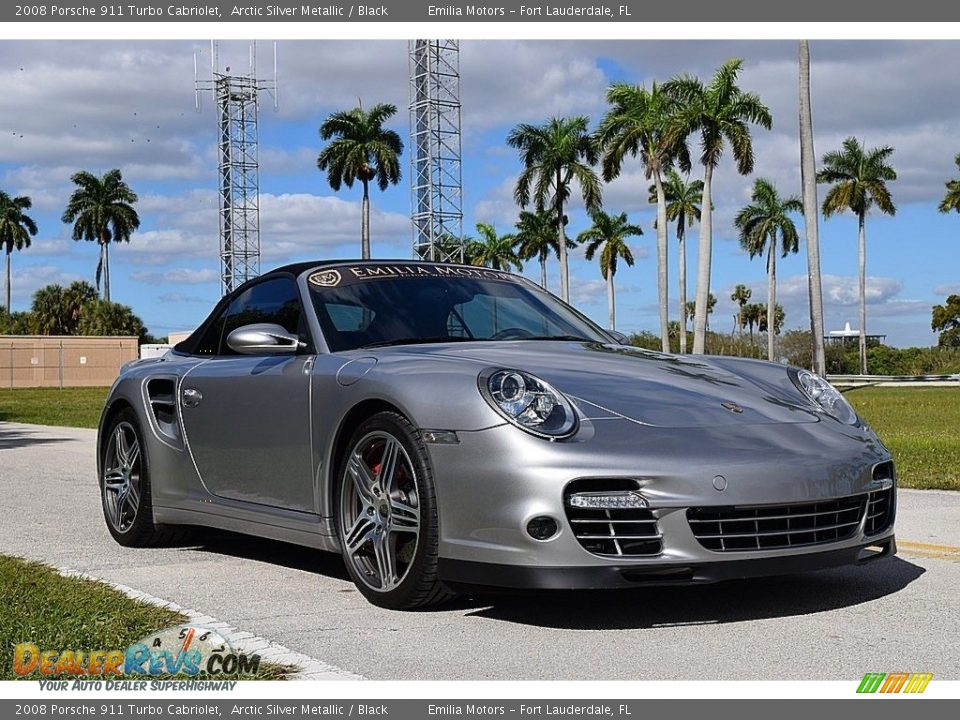 Arctic Silver Metallic 2008 Porsche 911 Turbo Cabriolet Photo #9