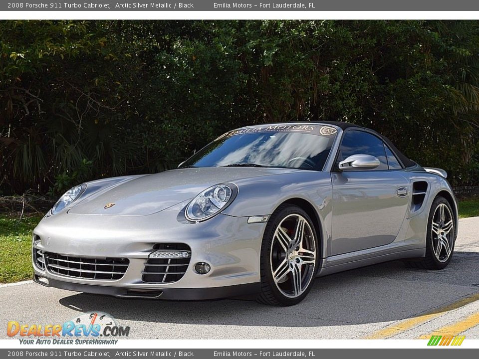 2008 Porsche 911 Turbo Cabriolet Arctic Silver Metallic / Black Photo #15