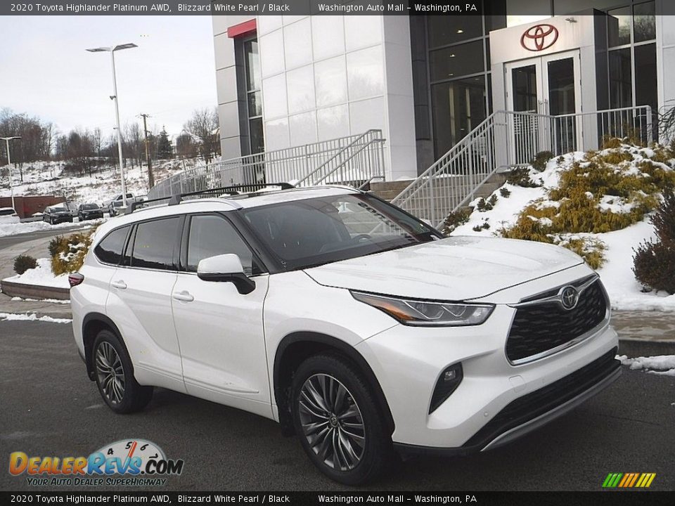 2020 Toyota Highlander Platinum AWD Blizzard White Pearl / Black Photo #1