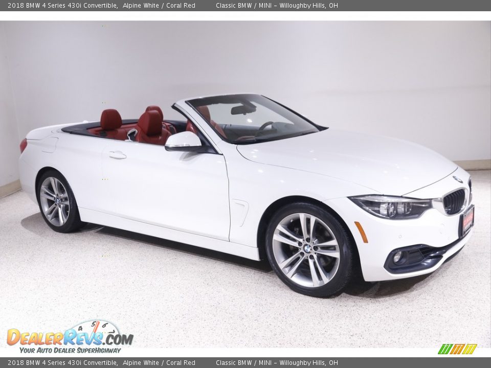 2018 BMW 4 Series 430i Convertible Alpine White / Coral Red Photo #1