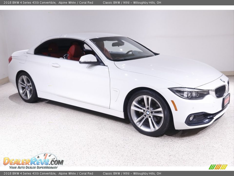 2018 BMW 4 Series 430i Convertible Alpine White / Coral Red Photo #2