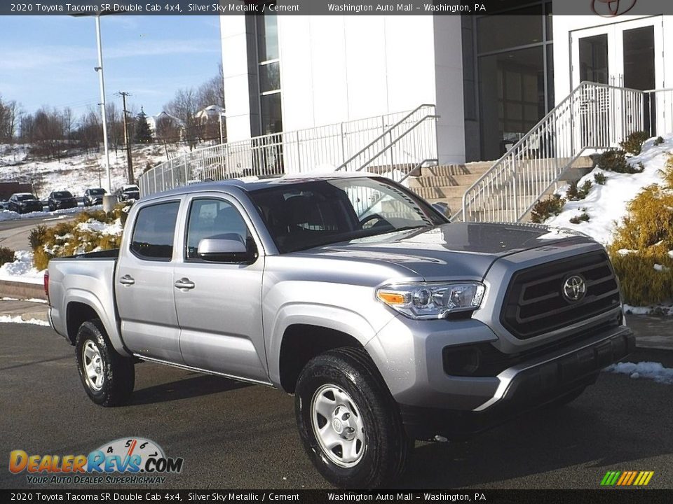 2020 Toyota Tacoma SR Double Cab 4x4 Silver Sky Metallic / Cement Photo #1