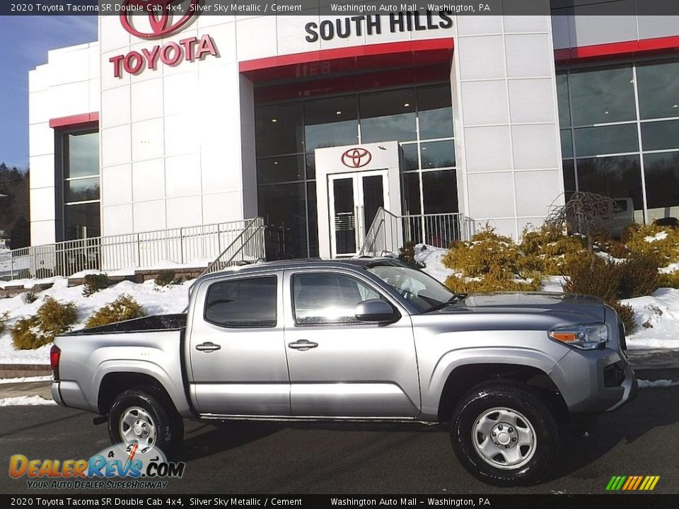 2020 Toyota Tacoma SR Double Cab 4x4 Silver Sky Metallic / Cement Photo #2