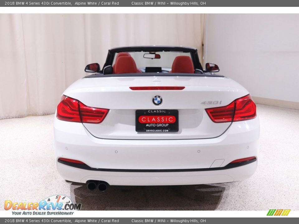 2018 BMW 4 Series 430i Convertible Alpine White / Coral Red Photo #23