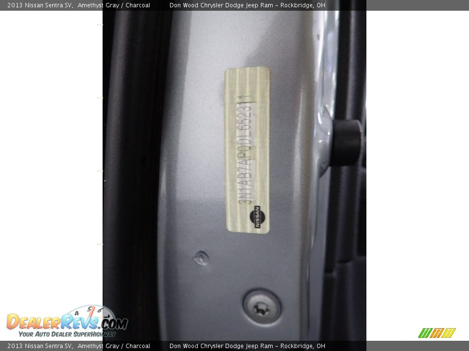 2013 Nissan Sentra SV Amethyst Gray / Charcoal Photo #34