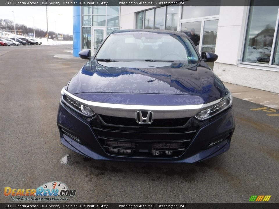 2018 Honda Accord EX-L Sedan Obsidian Blue Pearl / Gray Photo #5