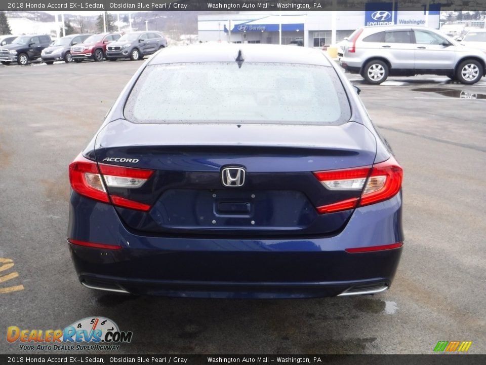 2018 Honda Accord EX-L Sedan Obsidian Blue Pearl / Gray Photo #9