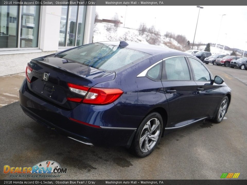 2018 Honda Accord EX-L Sedan Obsidian Blue Pearl / Gray Photo #10